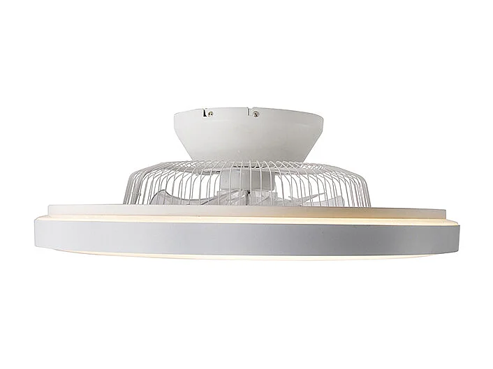 Ventilateur de plafond blanc effet étoile dimmable - Climo