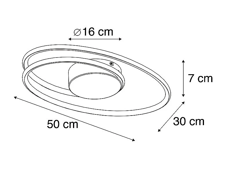 Plafonnier design doré avec LED à intensité variable 3 niveaux - Rowan