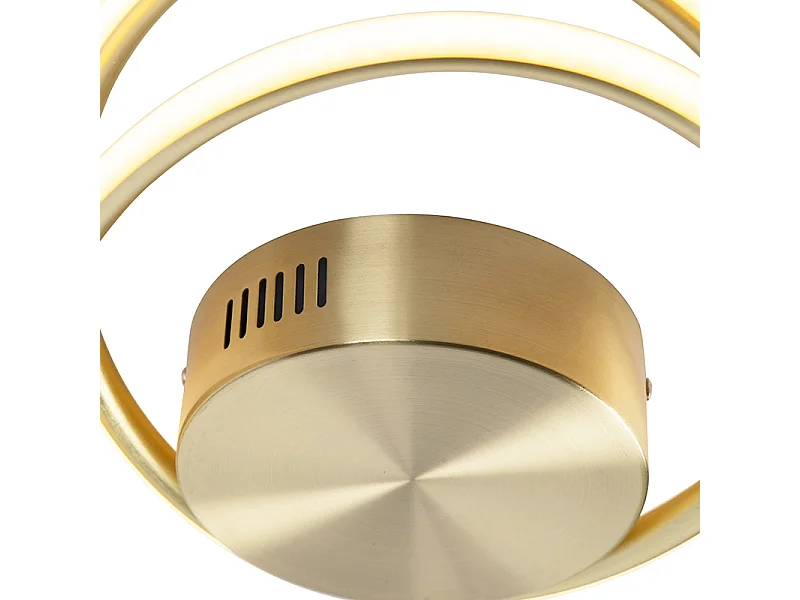 Plafonnier design doré avec LED à intensité variable 3 niveaux - Rowan