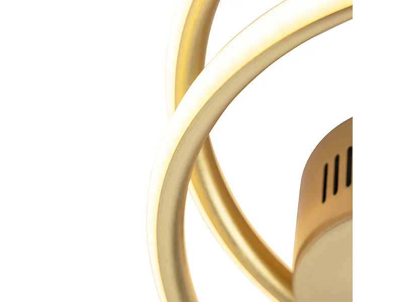 Plafonnier design doré avec LED à intensité variable 3 niveaux - Rowan