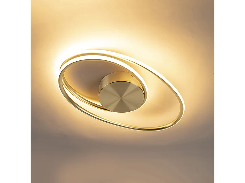 Plafonnier design doré avec LED à intensité variable 3 niveaux - Rowan