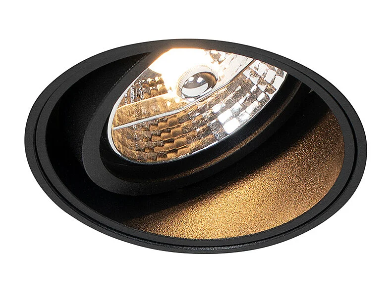 Spot encastré moderne noir sans bordure - Impact 70