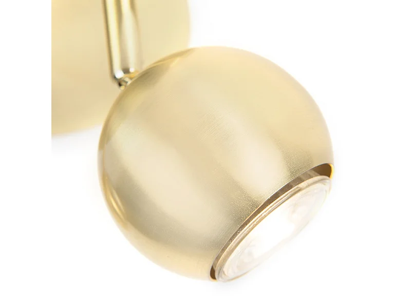 Spot rétro rond en laiton avec plafonnier à 2 ampoules - Gissi