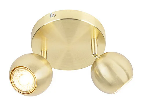 Spot rond rétro en laiton avec plaque de plafond 2 lumières - Gissi