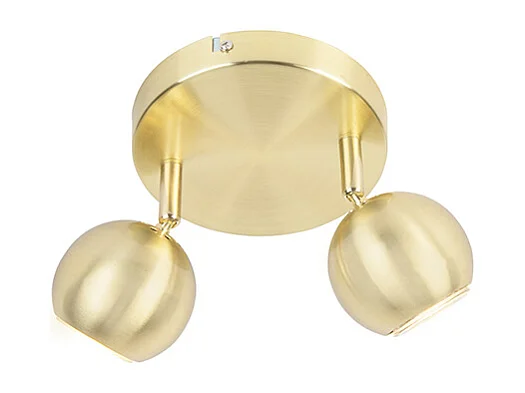 Spot rond rétro en laiton avec plaque de plafond 2 lumières - Gissi