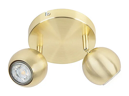 Spot rond rétro en laiton avec plaque de plafond 2 lumières - Gissi
