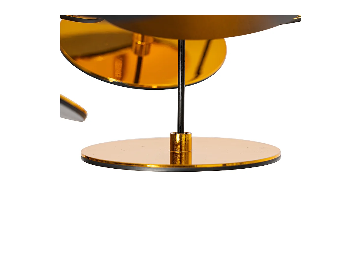 Plafonnier design noir et or 54 cm 3 lumières - Cerchio