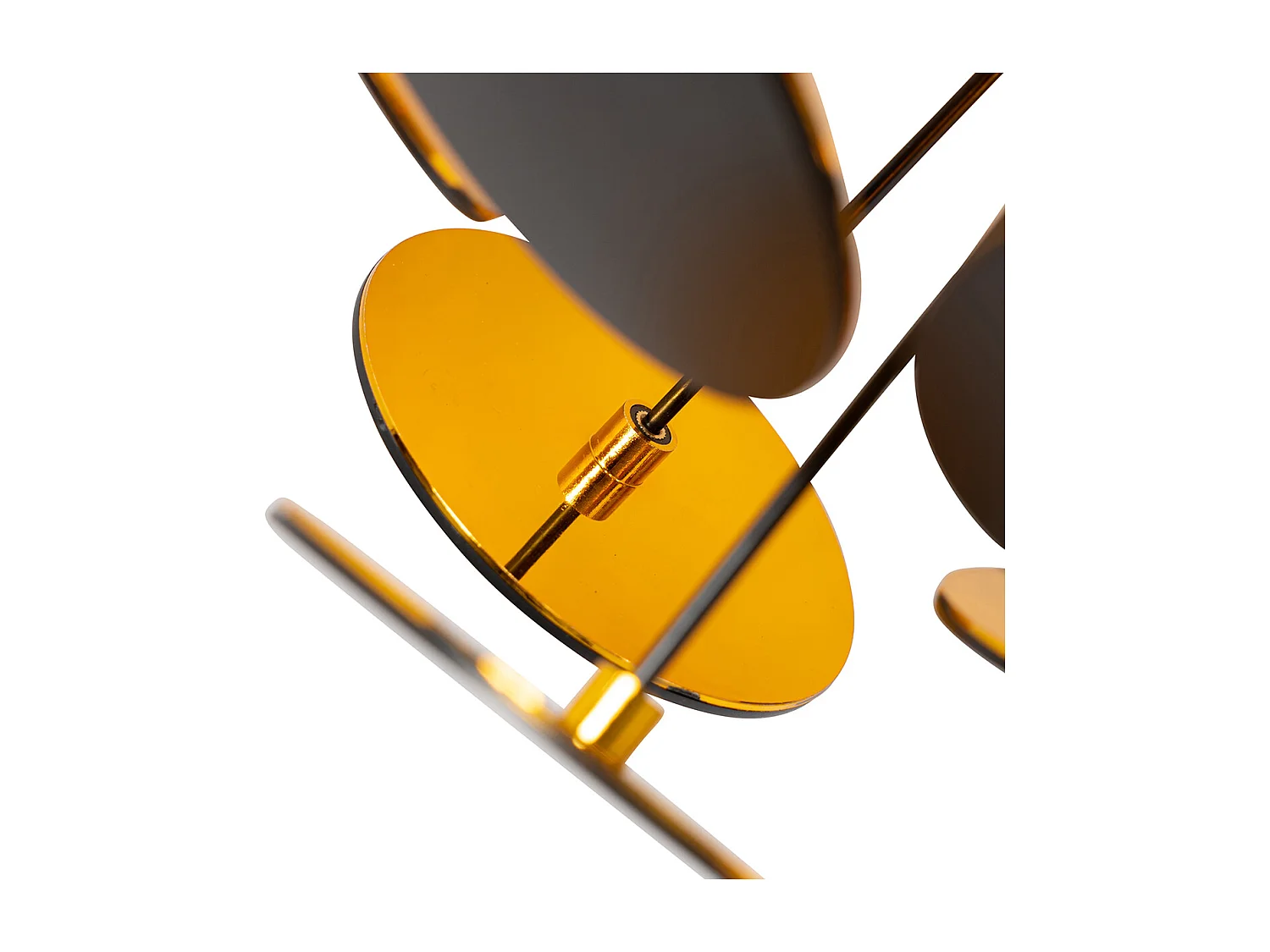 Plafonnier design noir et or 54 cm 3 lumières - Cerchio