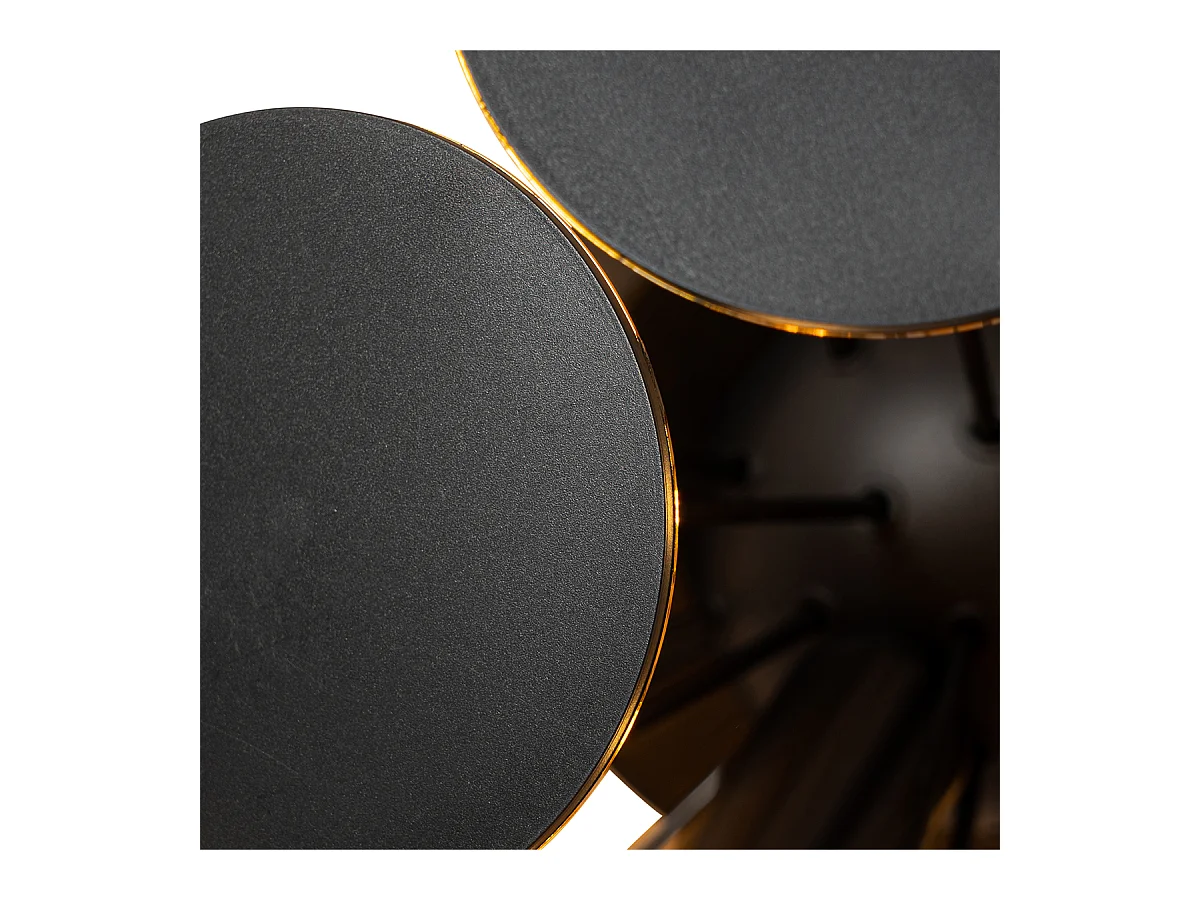 Plafonnier design noir et or 54 cm 3 lumières - Cerchio