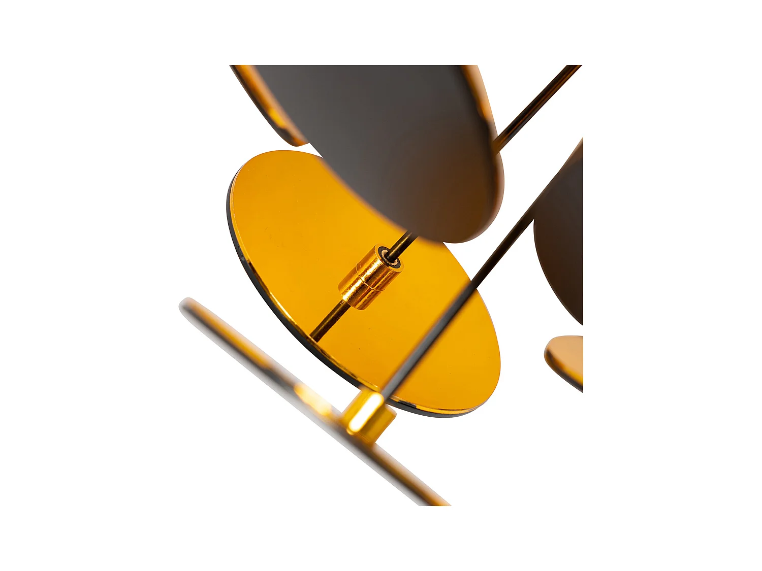 Plafonnier design noir et or 54 cm 3 lumières - Cerchio