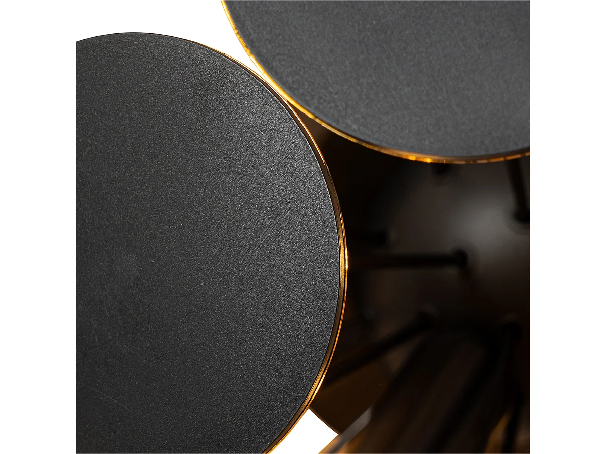 Plafonnier design noir avec or 54 cm 3 lumières - Cerchio