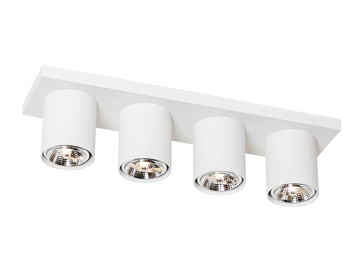 Spot de plafond moderne blanc 4 lumières - Tubo