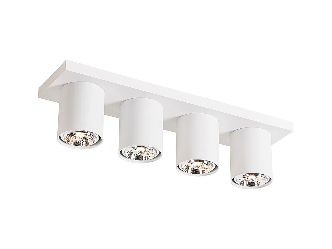 Spot de plafond moderne blanc 4 lumières - Tubo
