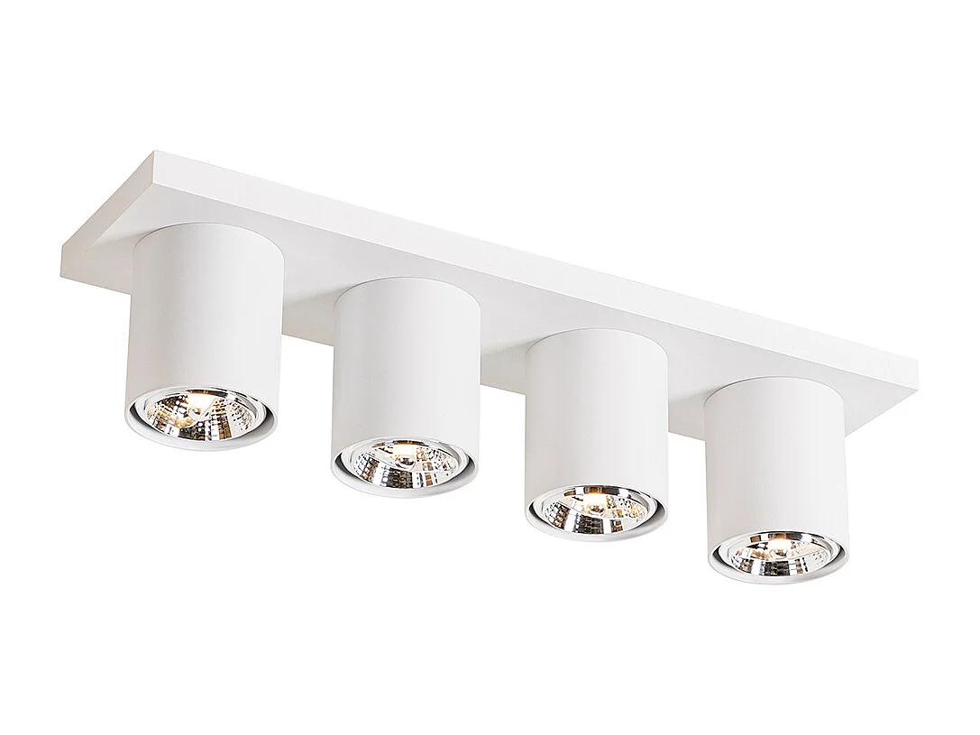 Spot de plafond moderne blanc 4 lumières - Tubo