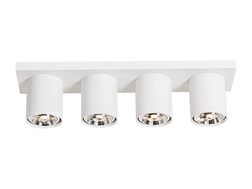 Spot de plafond moderne blanc 4 lumières - Tubo