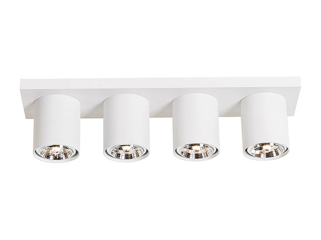 Spot de plafond moderne blanc 4 lumières - Tubo