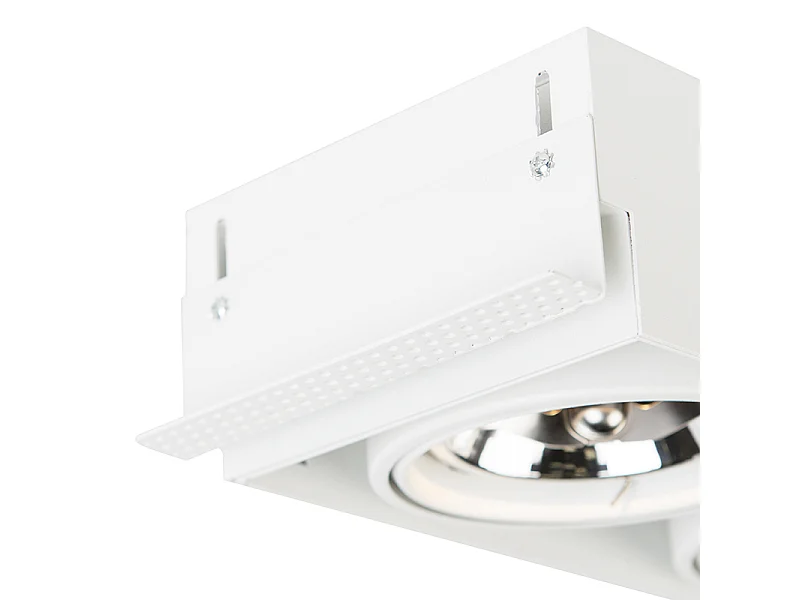 Spot encastré blanc orientable et inclinable AR111 sans bordure 2 lumières - Oneon