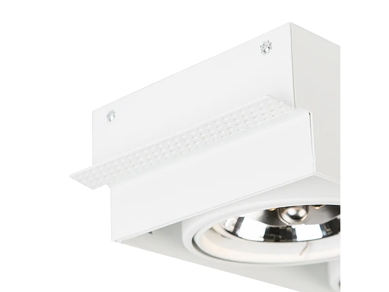 Spot encastré blanc orientable et inclinable AR111 sans bordure 2 lumières - Oneon