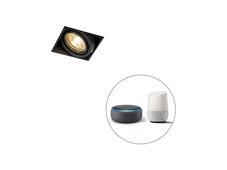 Spot encastré intelligent noir avec WiFi GU10 sans bordure - Oneon 1