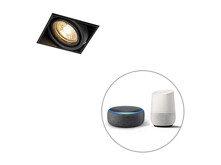 Spot encastré intelligent noir avec WiFi GU10 sans bordure - Oneon 1
