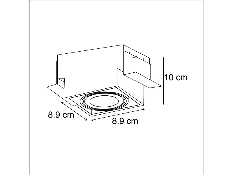 Spot encastré intelligent noir avec WiFi GU10 sans bordure - Oneon 1