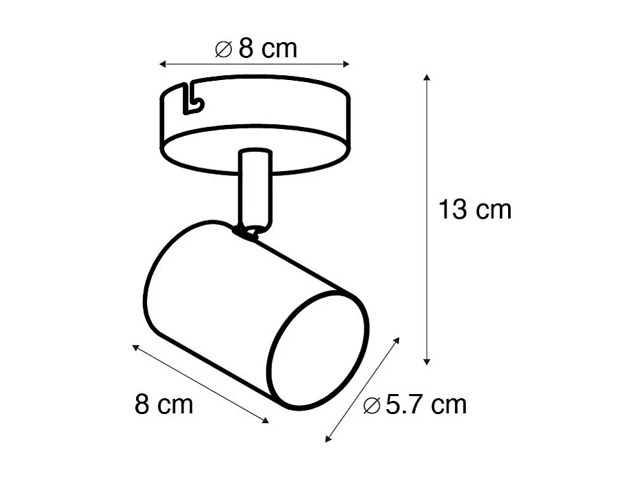 Spot orientable moderne noir - Jeana
