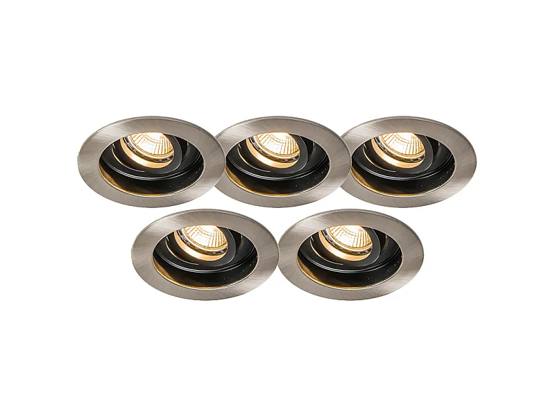 Spot encastrable Rondoo acier set de 5