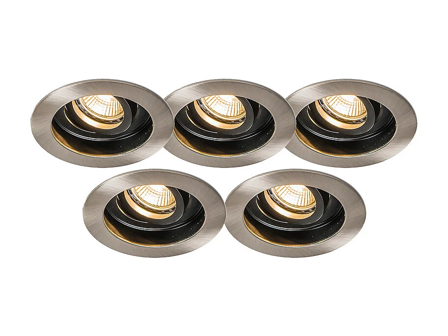 Spot encastrable Rondoo acier set de 5