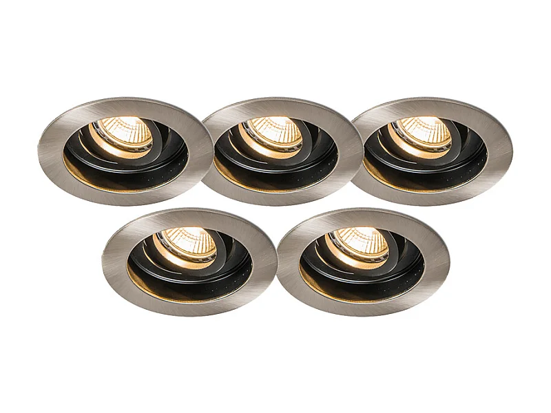 Spot encastrable Rondoo acier set de 5