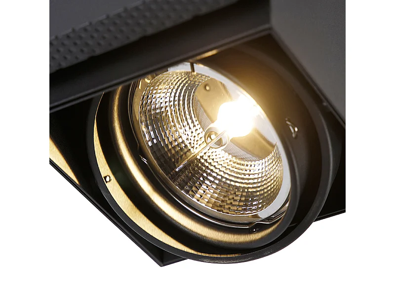 Spot encastré noir GU10 AR111 sans bordure - Oneon