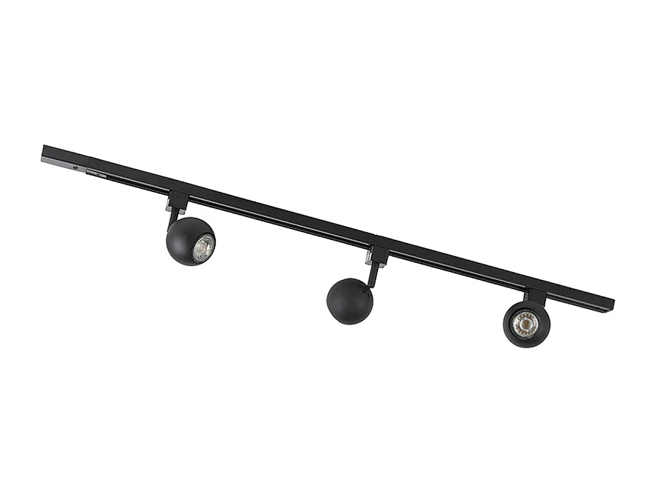 Système sur rail moderne monophasé noir 3 lumières - Gissi