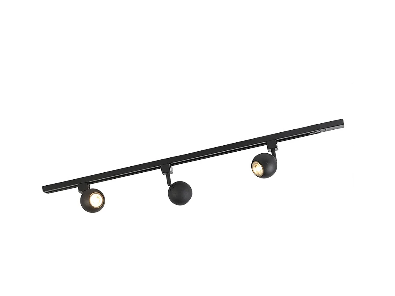 Système sur rail moderne monophasé noir 3 lumières - Gissi