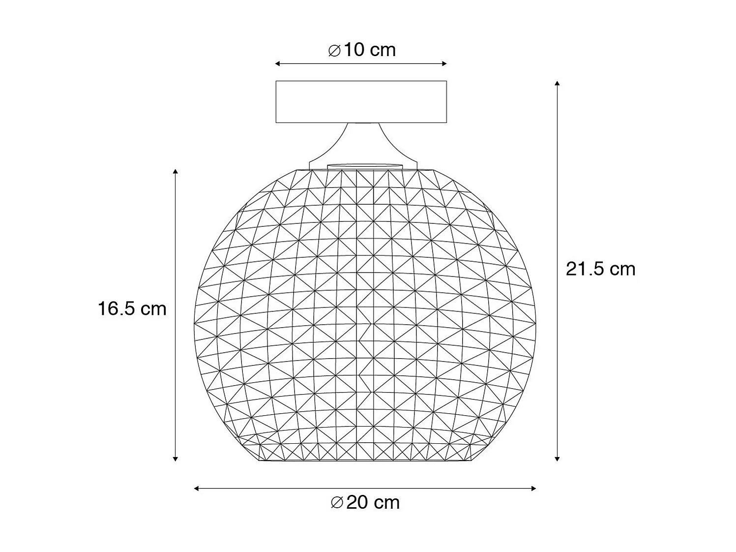 Plafonnier Art Déco Laiton avec Verre Transparent - Sphere
