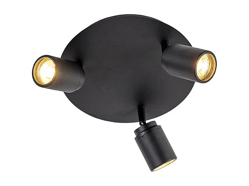 Spot de salle de bain moderne noir 3 lumières IP44 - Ducha