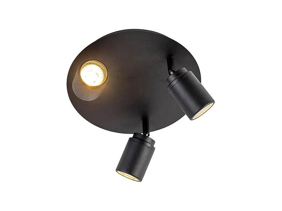 Spot de salle de bain moderne 3 lumières noir IP44 - Ducha
