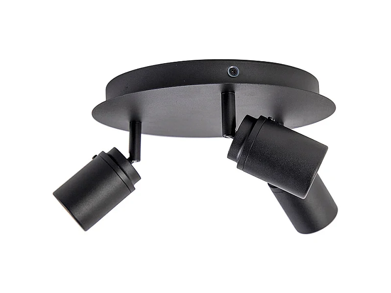 Spot de salle de bain moderne 3 lumières noir IP44 - Ducha