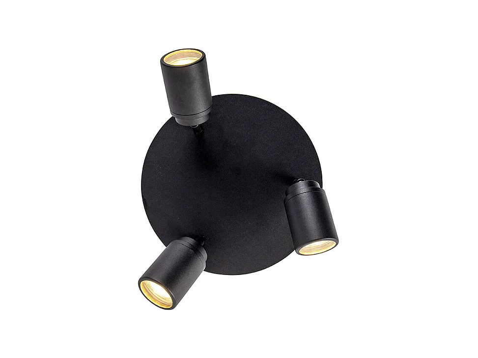 Spot de salle de bain moderne 3 lumières noir IP44 - Ducha