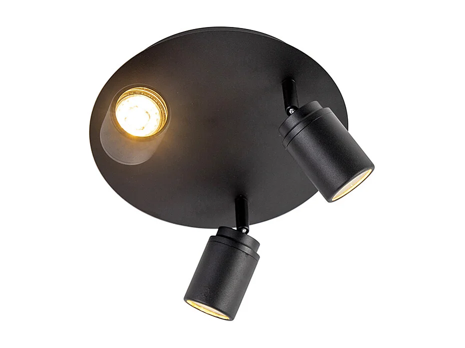 Spot de salle de bain moderne noir 3 lumières IP44 - Ducha