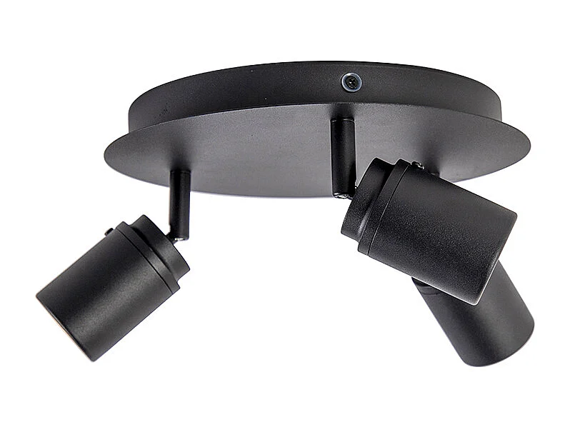 Spot de salle de bain moderne noir 3 lumières IP44 - Ducha
