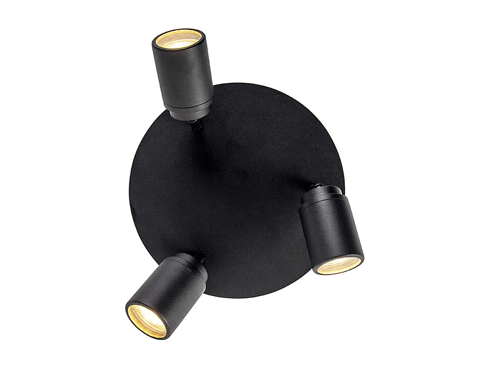 Spot de salle de bain moderne noir 3 lumières IP44 - Ducha