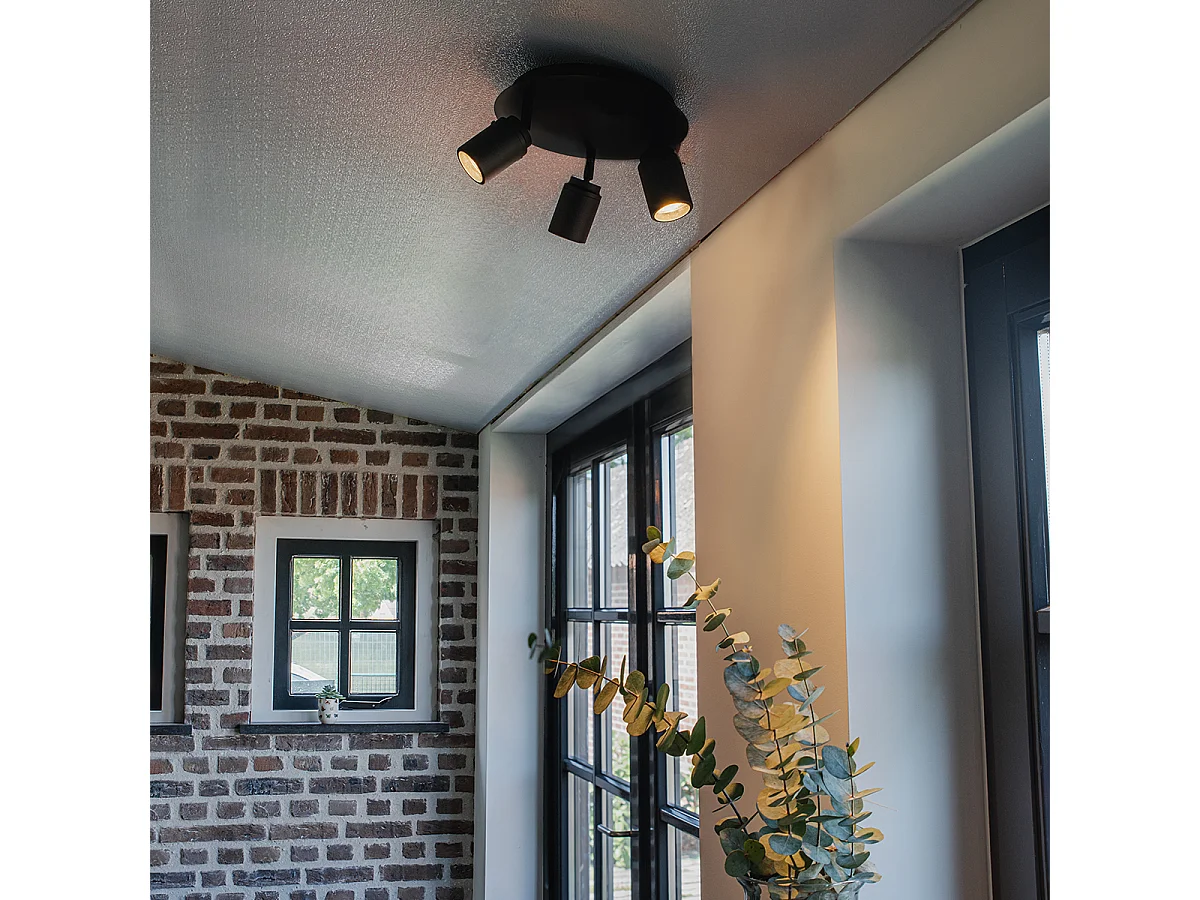 Spot de salle de bain moderne noir 3 lumières IP44 - Ducha