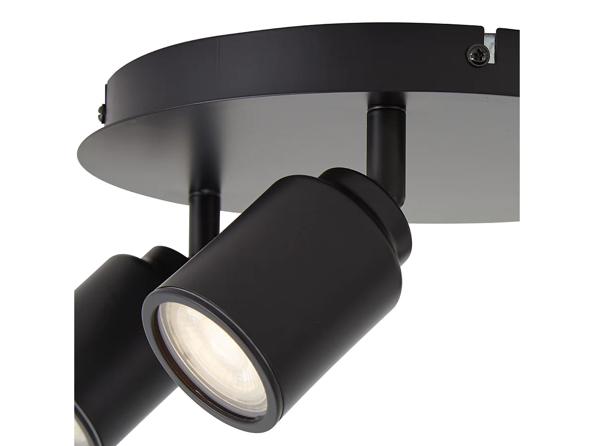 Spot de salle de bain moderne noir 3 lumières IP44 - Ducha