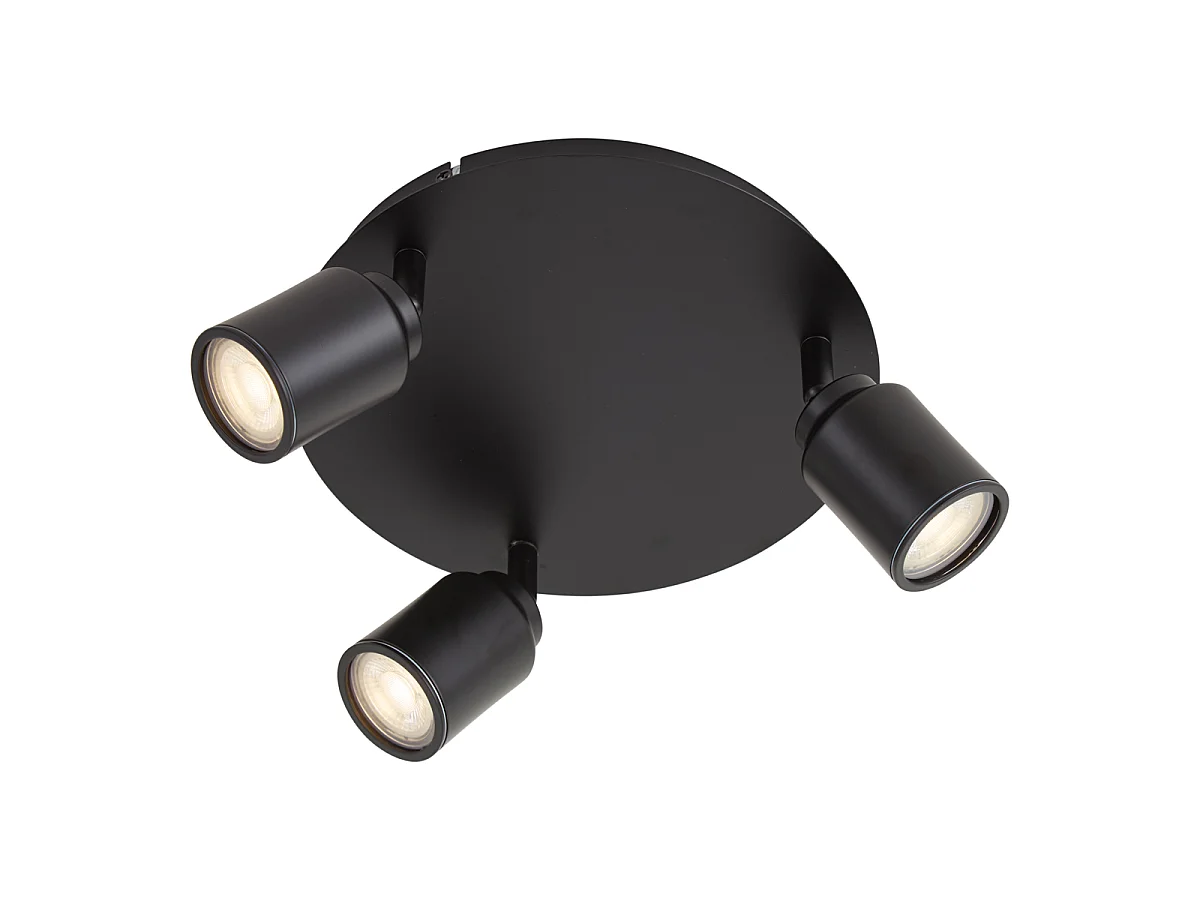 Spot de salle de bain moderne noir 3 lumières IP44 - Ducha