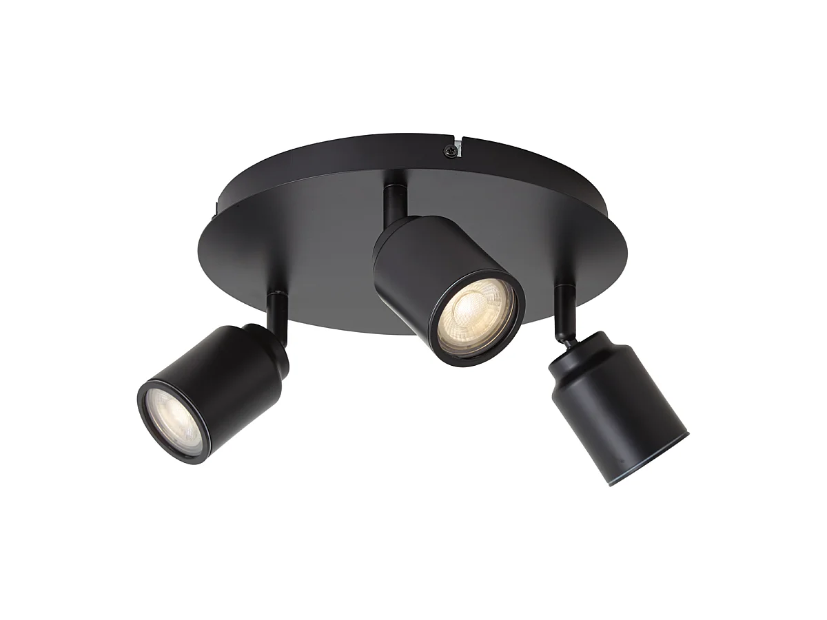 Spot de salle de bain moderne noir 3 lumières IP44 - Ducha