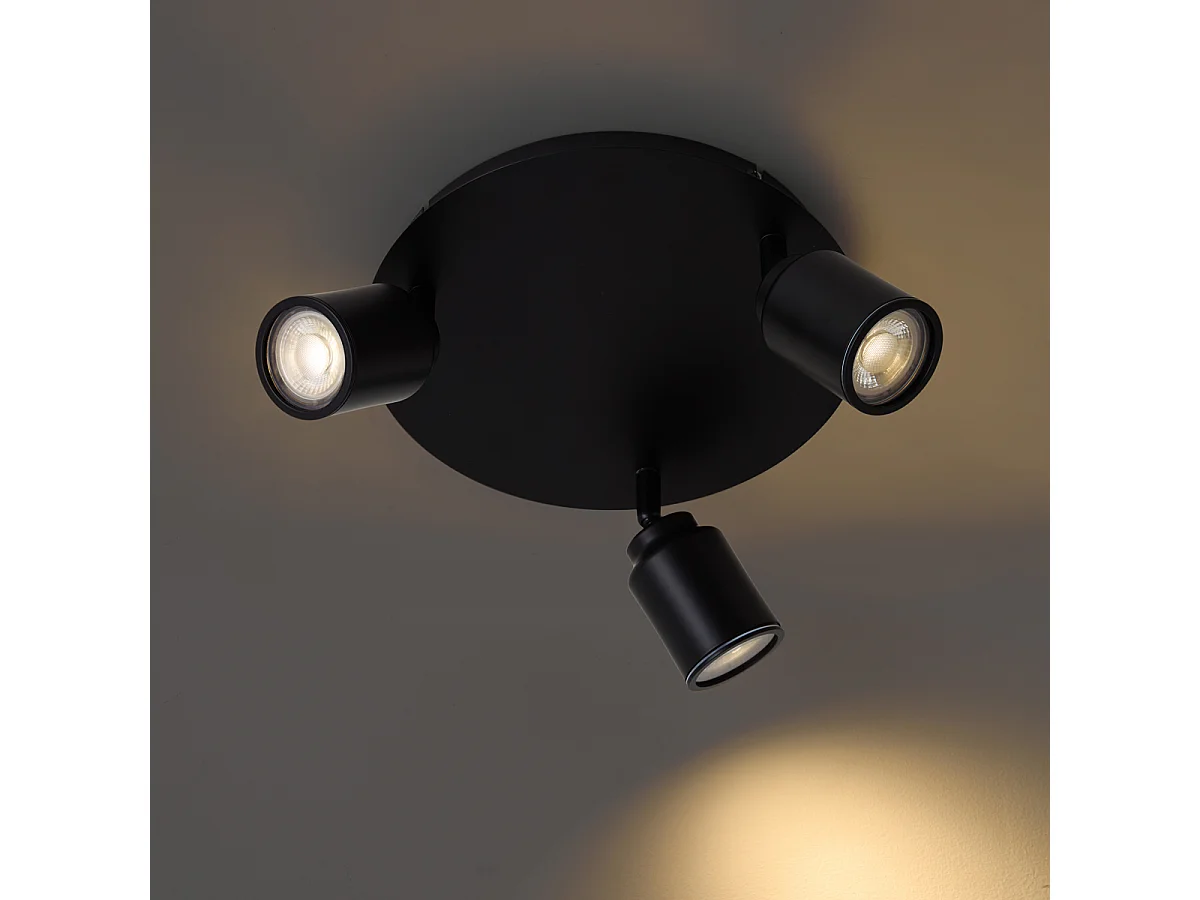 Spot de salle de bain moderne noir 3 lumières IP44 - Ducha