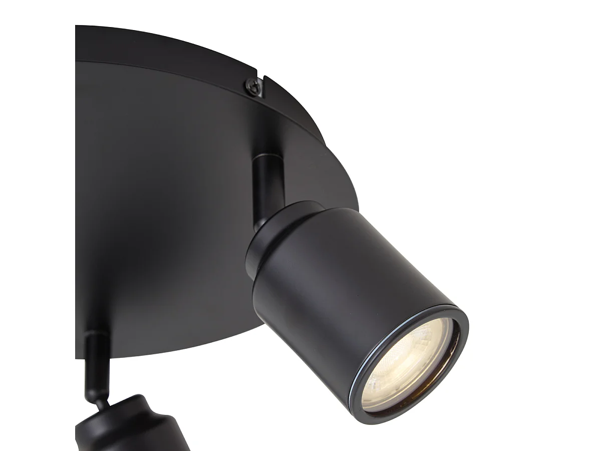 Spot de salle de bain moderne noir 3 lumières IP44 - Ducha