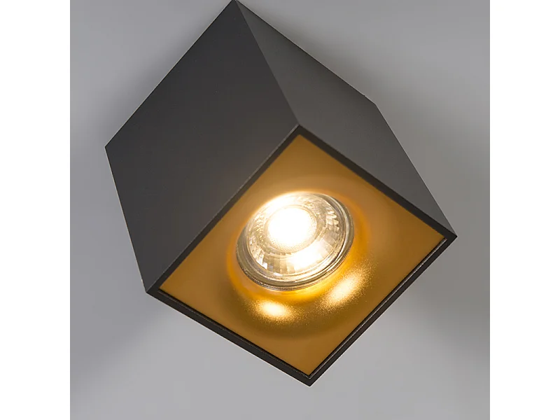 Spot design moderne noir avec or - Quba Delux