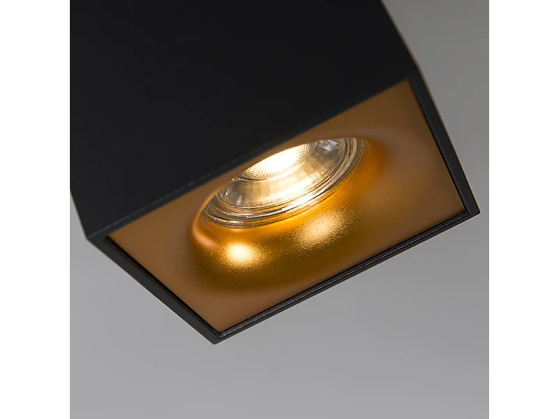 Spot design moderne noir avec or - Quba Delux