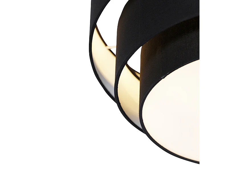 Plafonnier moderne noir 45 cm 3 lumières - Drum Trio