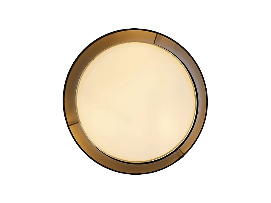 Plafonnier moderne noir avec or 50 cm 3 lumières - DRUM DUO